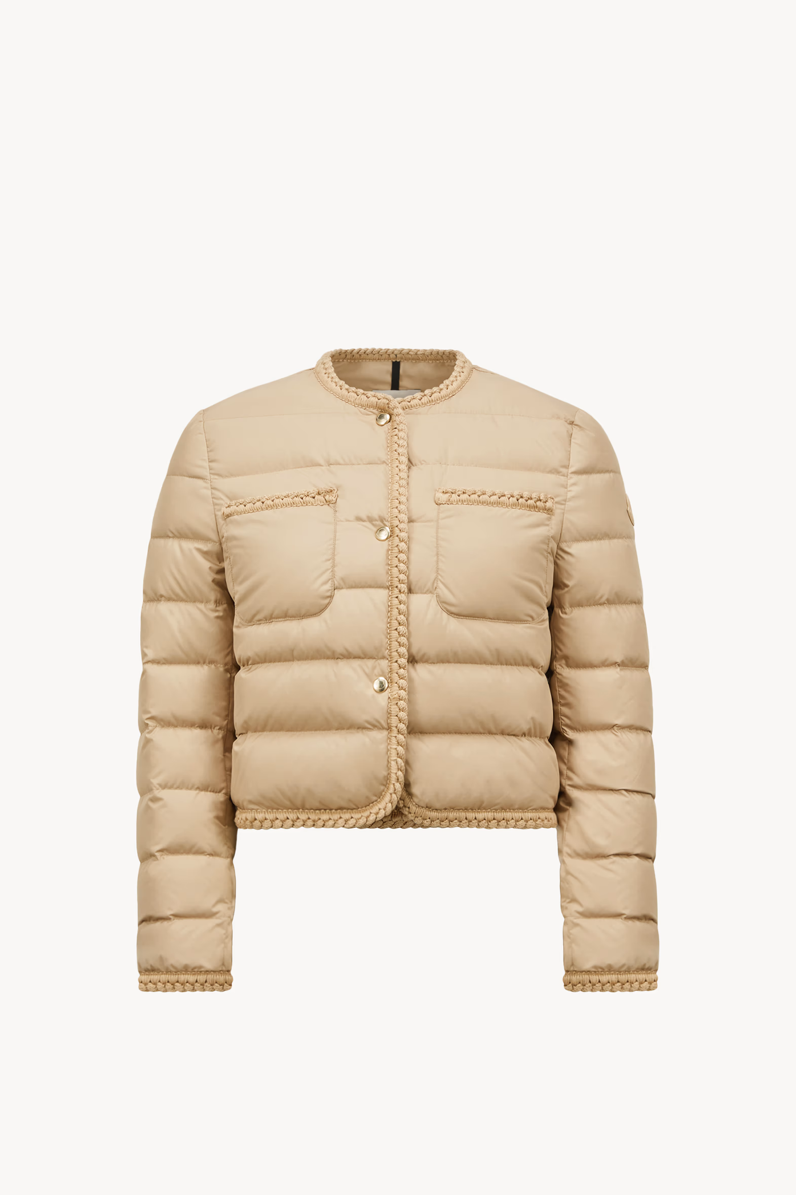 Plumífero corto con ribete trenzado Gencay Mujer Beige Moncler 2